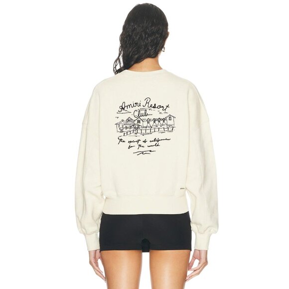 Amiri Spirit Crewneck Sweatshirt in Alabaster Small Womens Pullover - Picture 4 of 16